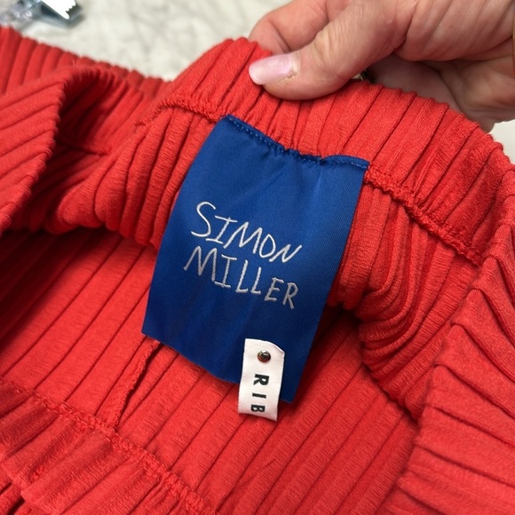 Simon Miller Rib Cyrene Ribbed Knit Pant Size Large in Coral Red/Orange - Picture 8 of 9